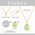 thumbnail image 3 of Linawe 14K Gold Plated Crystal Imitation Diamond Necklaces for Women Trendy, Peridot Green Moissanite Birthstone Pendant Necklace Statement Gemstone Jewelry Set, 3 of 6