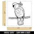 thumbnail image 2 of Sulphur-Crested Cockatoo Parrot on a Branch Self-Inking Rubber Stamp Ink Stamper - Blue Ink - Small 1 Inch, 2 of 7