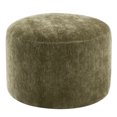 thumbnail image 5 of Zesthouse 22.6" Wide Round Ottoman, Modern Ottoman Coffee Table for Living Room, Chenille Fabric Couch Foot Rest, Upholstered Footstool for Makeup Room, Bedroom, Entryway, Green, 5 of 9