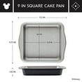 thumbnail image 4 of Farberware Disney Bake with Mickey Mouse 9 Inch Nonstick Square Cake Pan, Dishwasher Safe and Oven Safe to 450°F, Black, 4 of 13