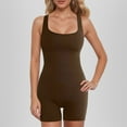 thumbnail image 2 of Women Yoga Rompers Workout Jumpsuits for Women Plus Size Ribbed Square Neck Sleeveless Outfits for Wedding Sport Romper, 2 of 5