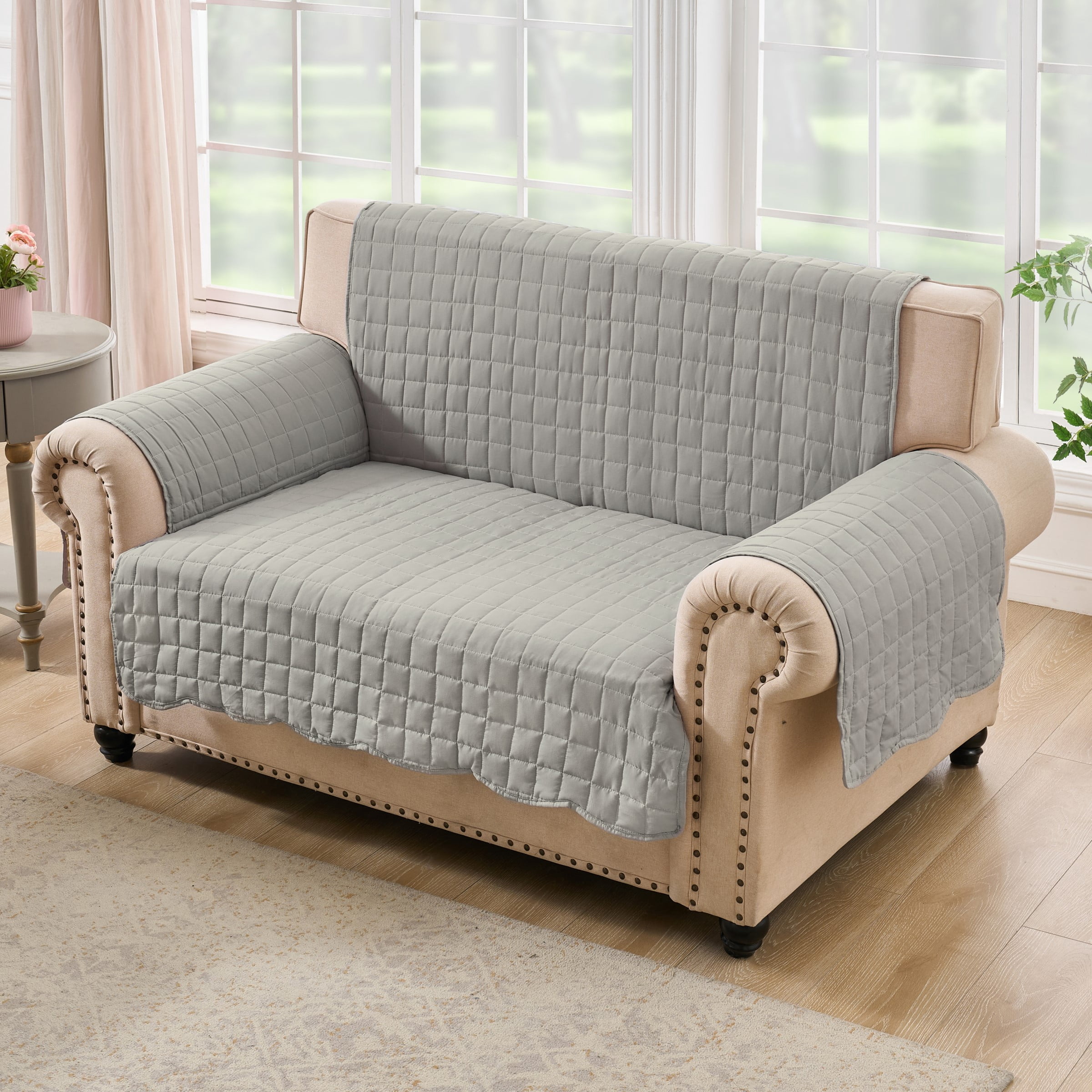 Greenland Home Fashions Emma Floral Patchwork Print Reversible Slipcover/Furniture Protector, Loveseat
