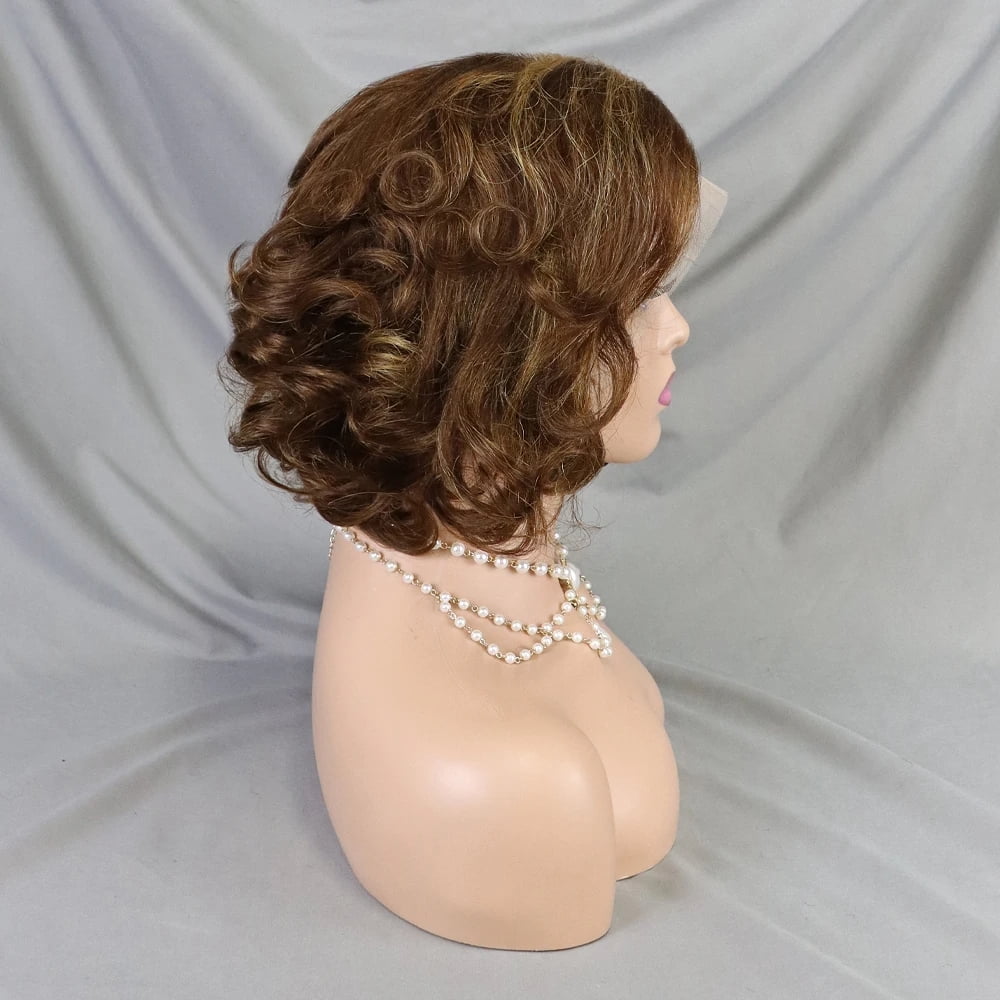 Loose Wave Pixie Cut Wig 4/27 Color Short Bob Human Hair 13x4 Lace Frontal Wigs Transparent Lace Human Hair for Black Women Lace Front Human Hair Wig