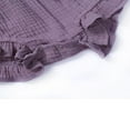 thumbnail image 4 of Baby Girl Cotton Linen Romper Lace Sleeveless Ruffle Bowknot Jumpsuit, 4 of 5