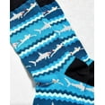 thumbnail image 3 of Urban Outfitters Shark Chasing People Stripe Crew Sock (3) pack Blue and Black, 3 of 3