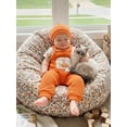 thumbnail image 4 of Cenuakty Easter Baby Boy 3 Piece Outfits Adorable Rabbit Print Short Sleeve Round Neck Jumpsuit and Overalls Hat Set, 4 of 8