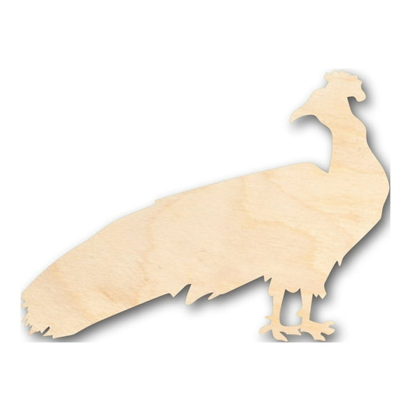 Unfinished Wood Peacock Jungle Wildlife Shape - Craft - up to 46" DIY 4" / 1/8"