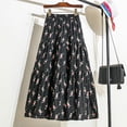thumbnail image 1 of Falda midi con estampado floral vintage para mujer, falda vaporosa con capas y estampado de florecitas, atuendo retro para primavera y verano, 1 of 5