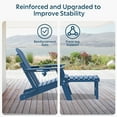 thumbnail image 2 of Folding Adirondack Chair with Adjustable Back&Ottoman, HDPE Poolside Chairs w/Cup Holders & Footrest, Blue, 2 of 6