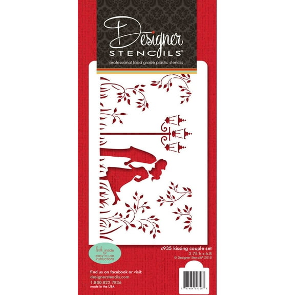 Kissing Couple Silhouette Cake Stencils by Designer Stencils
