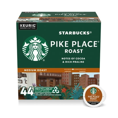 Starbucks Pike Place Roast, Hot or Iced Coffee, Medium Roast K-Cup Coffee Pods, 44 Count