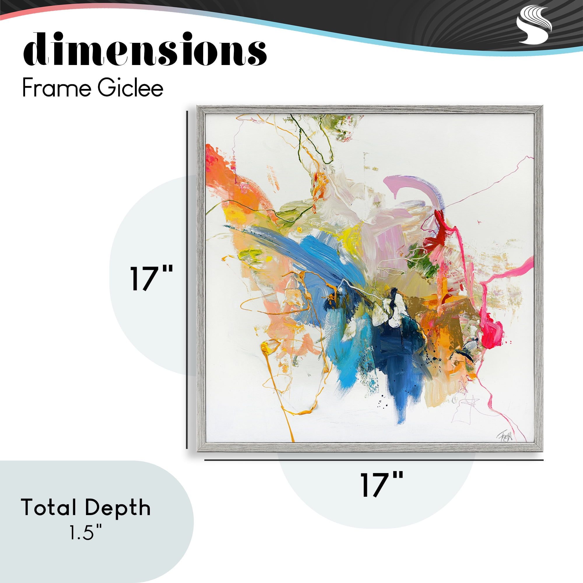 Confident Pink Abstraction Gray Framed Giclee Art, design by Design Fabrikken