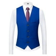 thumbnail image 3 of Men's 3 Pieces Elegant Solid One Button Slim Fit Suit Sets-c, 3 of 5