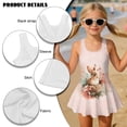 thumbnail image 6 of Xixirimido Bunny Floral Print Girls Swimsuit Sleeveless One Piece Skirted Swimwear Modest Hawaiian Bathing Suit for Beach Water Park Kids Swim Dress， Pink, 5-6 Years, 6 of 7