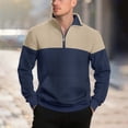 thumbnail image 4 of Betivan Men's Reversible Pocket High Neck Top Splice Zipper Closure Long Sleeve Pullover, Casual Lightweight Fashion Outfit for Daily, Street, Outdoor, Travel, 4 of 6