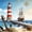 Lighthouse 07, variant on Manfei Watercolor Lighthouse Beach Twin Comforter Sets for Kids Boys and Girls, Nautical Bedding Set, Gray Reversible 2 Pieces, 1 Comforter and 1 Pillowcase