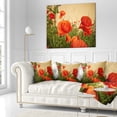 thumbnail image 2 of Designart Colorful Red Poppy Flower Field - Flower Throw Pillow - 18x18, 2 of 4