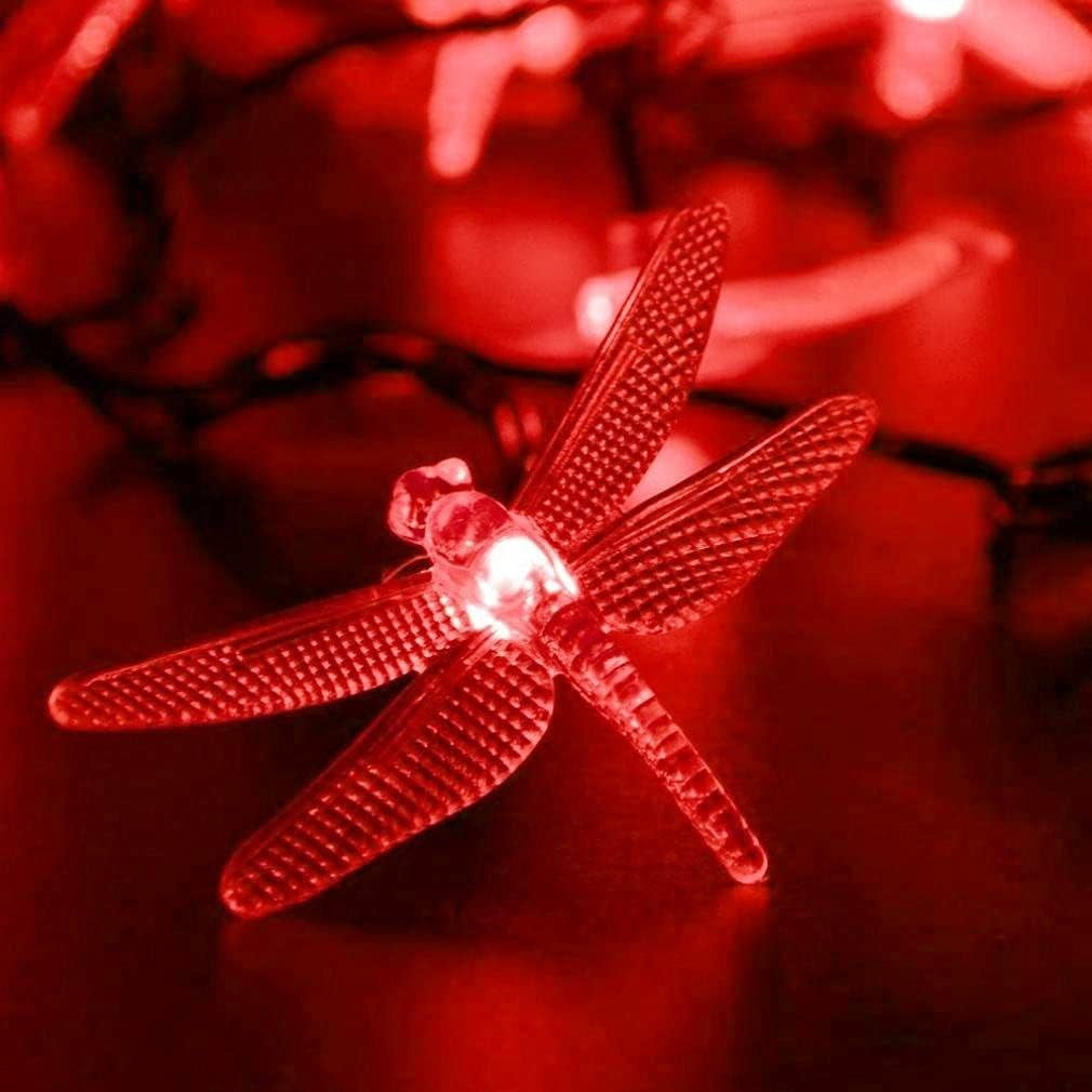 Outdoor Garden Solar String Lights, 7m 50LED Solar Garden Dragonfly String Lights Dragonfly String Light Waterproof for Yard