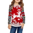 thumbnail image 2 of Gibobby Blusas De Moda informal con estampado de navideñas para niñas , sudaderas de leopardo para niñas, camisetas de manga larga para niños pequeños y niñas pequeñas （Azul marino， 3-4 Años), 2 of 3