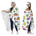 thumbnail image 2 of Wearable Blanket,White Cactus Dino Eggs Dinosaurs Pattern Hooded Wearable Flannel Blanket for Adults & Teens,Winter Poncho Shawl Wrap Cape Cozy Anti-Pill,60"x80", 2 of 5