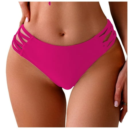 GEWSEY Womens Swimwear Sexy Tie Side Sweet Heart Brazilian Bikini Bottom Hipster Swimsuit Beachwear Swimwear (Pink  XL)