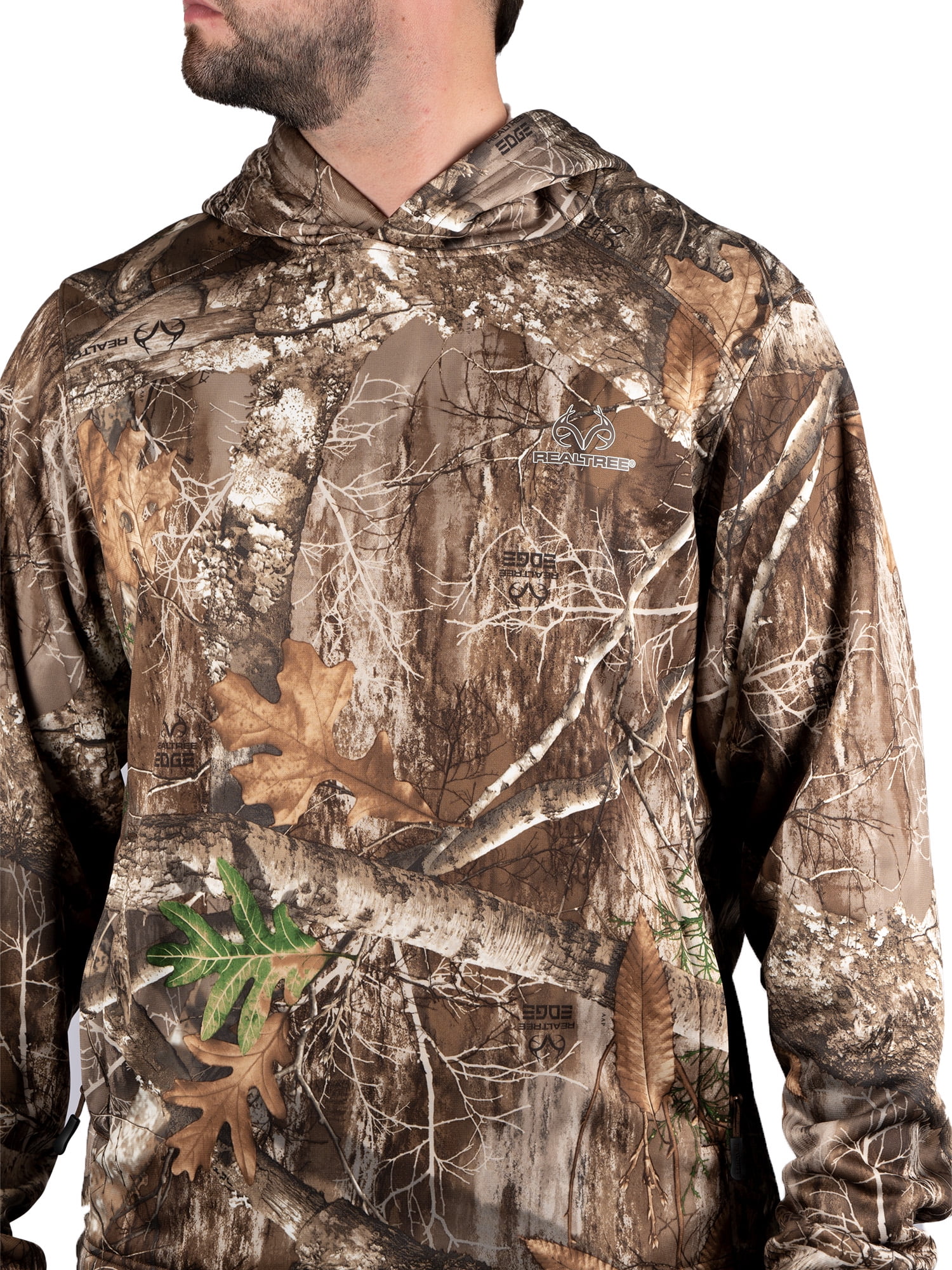 Men's Camo Hunting Performance Hoodie Pullover Sweatshirt by Realtree, Sizes S-3XL
