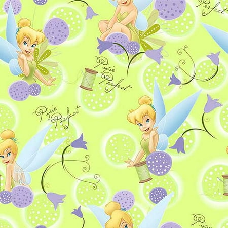 Creative Cuts Fleece Fabric, Disney Tinkerbell and Dandelion Print