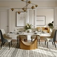 thumbnail image 2 of POVISON 71" Modern Dining Table Sets for 6, Matte White Sintered Stone Dining Table with 6 Chairs, Rectangular Dining Room Sets,7 Pieces, 2 of 6