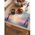 thumbnail image 6 of Sunset Ocean Pink Gradient Placemats Set of 4,Wipeable Washable Table Mats for Dining Tables,Watercolor Oil Painting Art Place Mats for Kitchen Event Party Tabletop Decor, 6 of 7