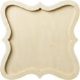 thumbnail image 4 of Plaid Unpainted Wood Surface, Scalloped Edged Wood Panel Shape, 1 Piece, 12" x 12", 4 of 5