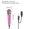 thumbnail image 2 of Micrófono Mini Microfono Vocal Portátil Rojo Rosa para Cantar con Soporte de Micrófono y Funda Paquete de 1, 2 of 5