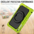 thumbnail image 3 of Case for Samsung Galaxy Tab S10 FE+ Plus 13.1 inch 2025, 360 Rotating Stand Handle Pencil Holder Shoulder Strap Heavy Duty Shockproof Cover, Lime, 3 of 7