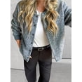 thumbnail image 5 of Womens Short Faux Fur Shearling Jacket Fall Winter Full Zip with Pockets Coats with Pocket Gray S, 5 of 8