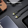 thumbnail image 4 of USB C to USB C Cable, AOHI Nylon USB C Fast Charging Cable 6ft, 100W Type C Cable for Samsung Galaxy Z/S21/Ultra/S21, MacBook Pro/Air, iPad Pro/Air, Pixel 4/3 XL, Switch and More, 4 of 7
