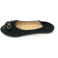 thumbnail image 6 of Victoria K Women's Foldover Sueded Faux Fur Gold Bow Ballerina Flats, 6 of 9