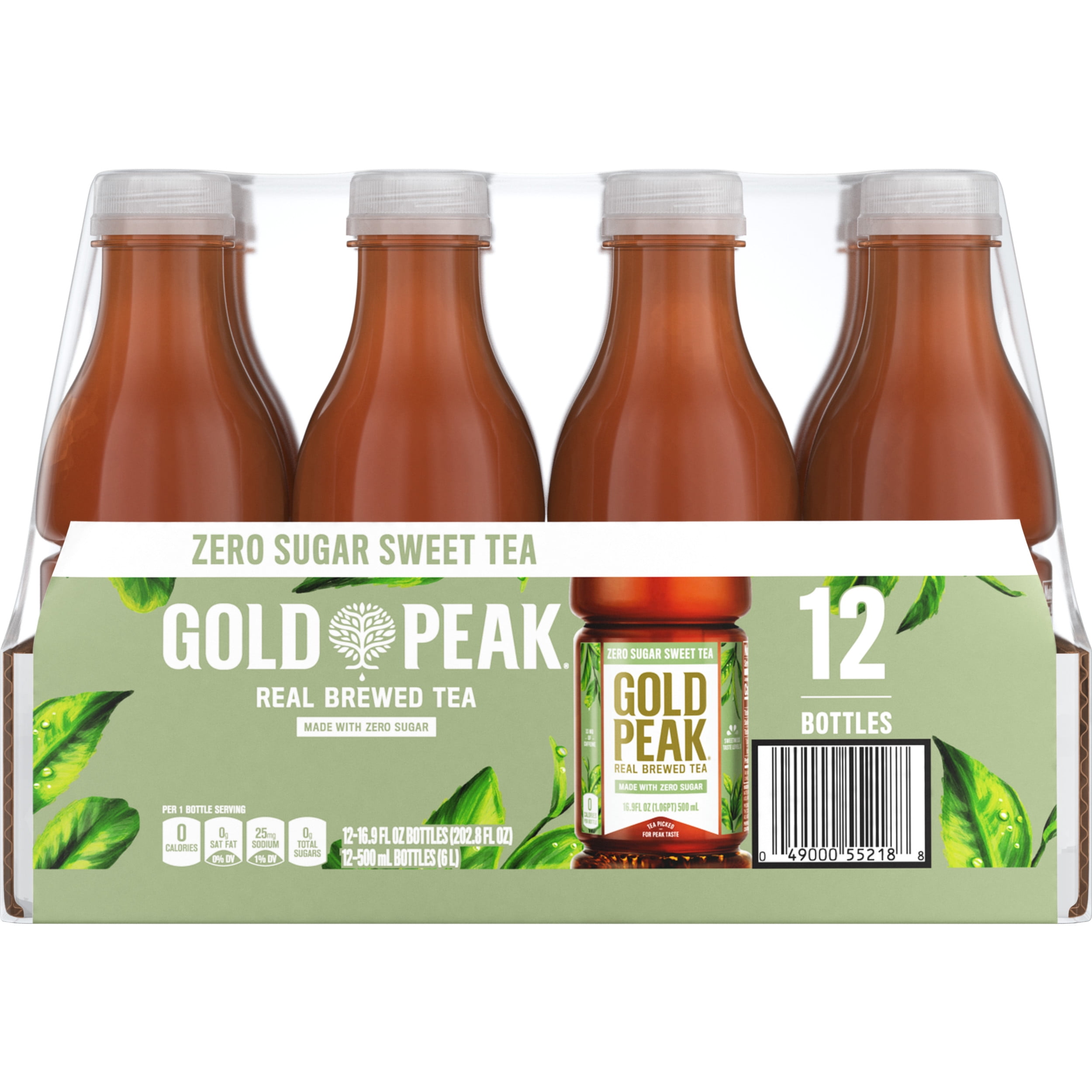 Gold Peak Zero Sugar Sweet Tea Bottles, 16.9 fl oz, 12 Pack