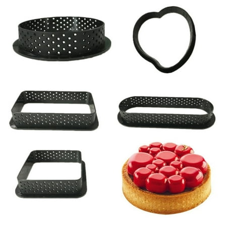 

buateil Cake Mold Non-stick Easy to Clean DIY Plastic Tart Ring Mould Mousse Cake Circle Baking Tool Kitchen Gadget