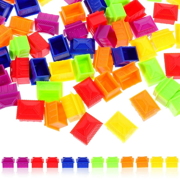 60Pcs Board Game House Pieces Plastic Miniature Design For Families