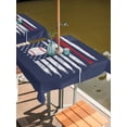 thumbnail image 2 of Square Outdoor Tablecloth with Umbrella Hole American Flag Outside Table Cloth Waterproof Patio Table Cover US Flag Baseball Stars Navy Blue Zipper Tablecloths for Picnic Party Camping 54x54 Inch, 2 of 8
