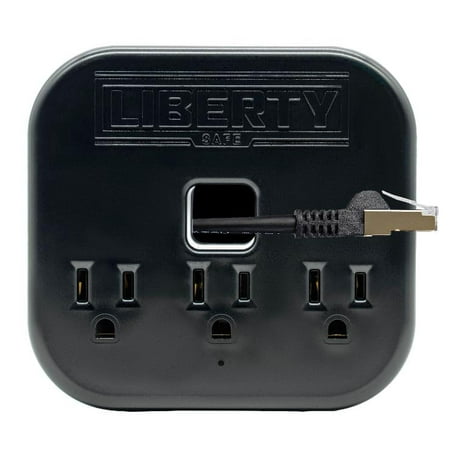 Gun Safe Power Strip Kit 3 110V Outlets with Surge Protection Wire Duct Hole 6ft Removable Cord Black