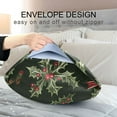 thumbnail image 4 of Yayeee Pillowcase Standard Size Set of 2 Satin Wrinkle Resistant Pillow Case, Green Christmas Holly, 4 of 8