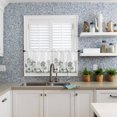 thumbnail image 6 of Green Forest Kitchen Curtains and Valances Set, Rod Pocket Curtains Tier Farmhouse Window Curtains 36 Inch Length, Pine Maple Nature Trees Watercolor Rustic 3 Piece Kitchen Curtains Set, 6 of 6