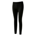 thumbnail image 3 of Feancey Thermal Leggings for Women Plus Size Pajama Bottoms Elastic Waist Stretchy Long Johns Cozy Soft Skinny Pants Spring Fall Winter Tights Black M, 3 of 7