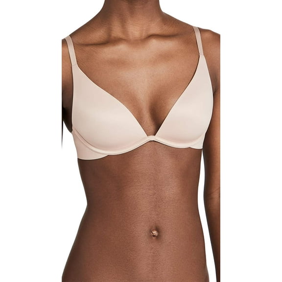Calvin Klein Womens Liquid Touch Lightly Lined Plunge Bra 32DD Honey Almond