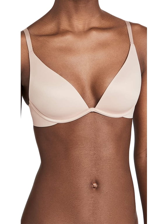 Women's Liquid Touch Lightly Lined Plunge Bra(Honey Almond 34D)