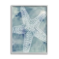 Stupell Industries Detailed Starfish Pattern Circles Blurred Watercolor Background Graphic Art Gray Framed Art Print Wall Art, Design by Ziwei Li