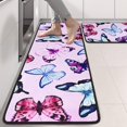 thumbnail image 2 of Kitchen Rugs Sets Of 2,Pink Butterfly Pattern Anti Fatigue Kitchen Mat Rugs Non Slip Washable,Decorative Kitchen Floor Mats for Kitchen,Sink,Laundry,17"x47"+17"x47", 2 of 5
