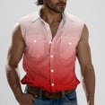 thumbnail image 2 of FRSASU Mens Gradient Sleeveless Summer Shirts Beach Tank Tops Button up Dress Vest Tank Shirt for Vacation Watermelon Red, 2 of 5