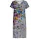 thumbnail image 4 of ICHUANYI Clearance Womens Short Sleeves Dresses Fashion Flowers Printed Waist Sundress V-Neck Knee-length Dress(Purple, XL) ICHUANYI WER2023081117291, 4 of 5