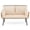 Natural & Off White, variant on Costway Outdoor 2-Seater Sofa with Pillows, Cushions, Metal Frame & Adjustable Foot Pads Natural & Off White